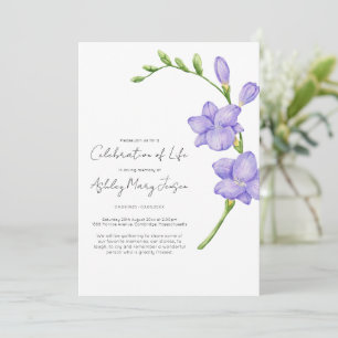 Invitation Célébration de vie funéraire Freesia
