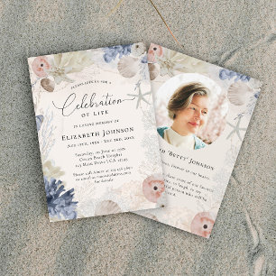 Invitation Célébration de vie moderne sur la plage en mémoire