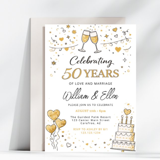 Invitation Célébration des 50 ans de mariage (Créateur téléchargé)