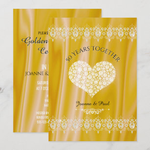 Invitation Célébration des 50 ans de mariage Or Diamants