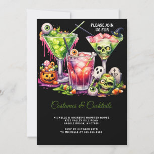Invitation Célébration des costumes et cocktails d'Halloween