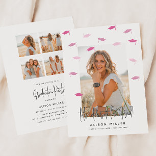 Invitation Célébration des diplômés modernes rose