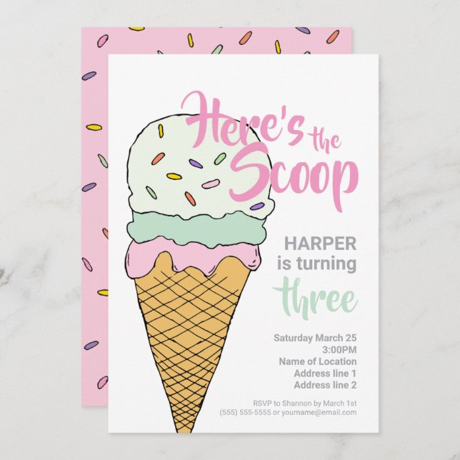 Invitation Célébration d'événement de crème glacée Soc de crè (Devant / Derrière)