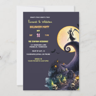 Invitation Célébration d'Halloween effrayante et hantée de ca
