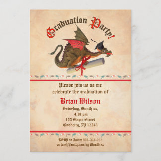Invitation Célébration d'obtention du diplôme de dragon