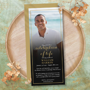 Invitation Célébration d'or de la photo de funérailles de vie