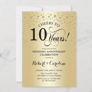 Invitation Célébration du 10e anniversaire - Or Noir