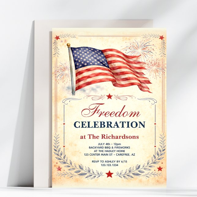 Invitation Célébration du 250e anniversaire de la liberté de  (Créateur téléchargé)