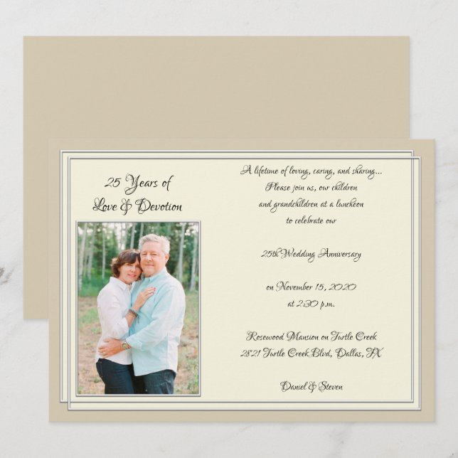 Invitation Célébration du 25e anniversaire de la modernité (Devant / Derrière)