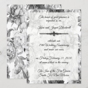 Invitation Célébration du 25e anniversaire Noir & Blanc
