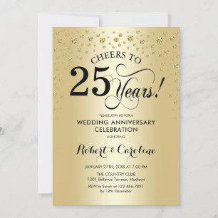 Invitation Célébration du 25e anniversaire - Noir Or