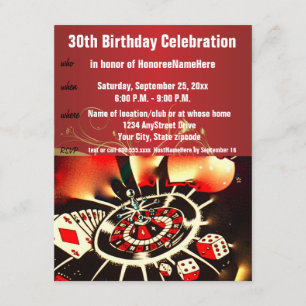 Invitation Célébration du 30e anniversaire du casino