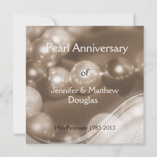 Invitation ©Célébration du 30e anniversaire du Mariage Pearl