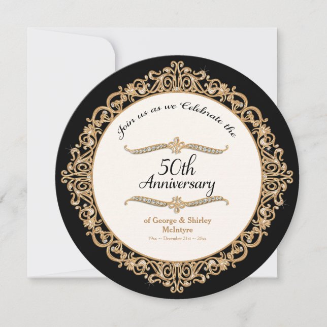 Invitation Célébration du 50e Anniversaire de Mariage (Devant)