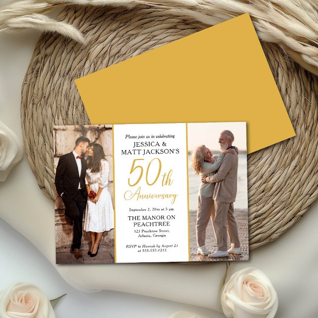Invitation Célébration du 50e anniversaire de mariage d'alors (Créateur téléchargé)