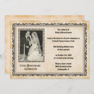 Invitation Célébration du 50e anniversaire de style vintage
