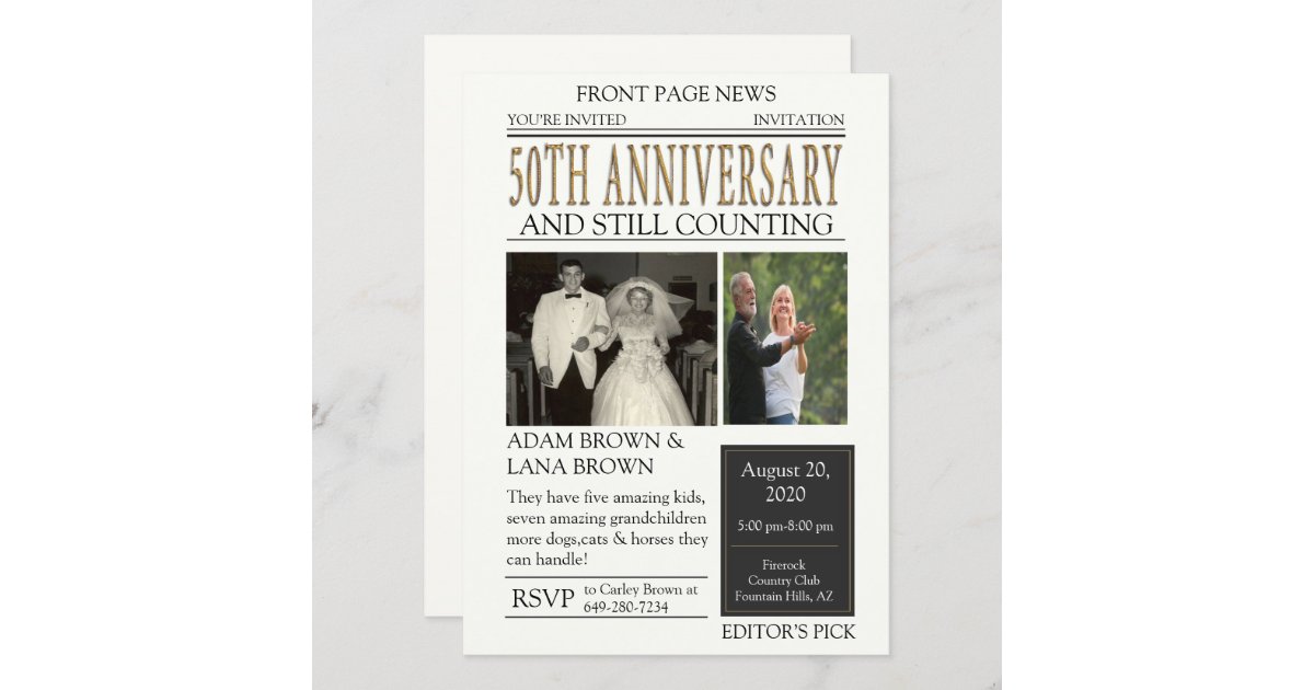 Invitation Celebration Du 50e Anniversaire Du Journal Zazzle Fr Invitation Celebration Du 50e Anniversaire Du Journal Zazzle Fr