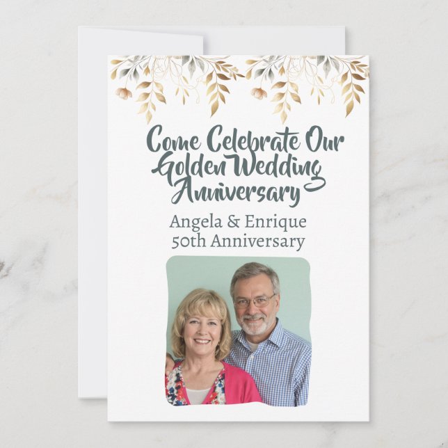 Invitation Célébration du 50e anniversaire du Mariage d'or (Devant)