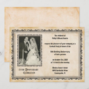 Invitation Célébration du 50e anniversaire du style Vintage