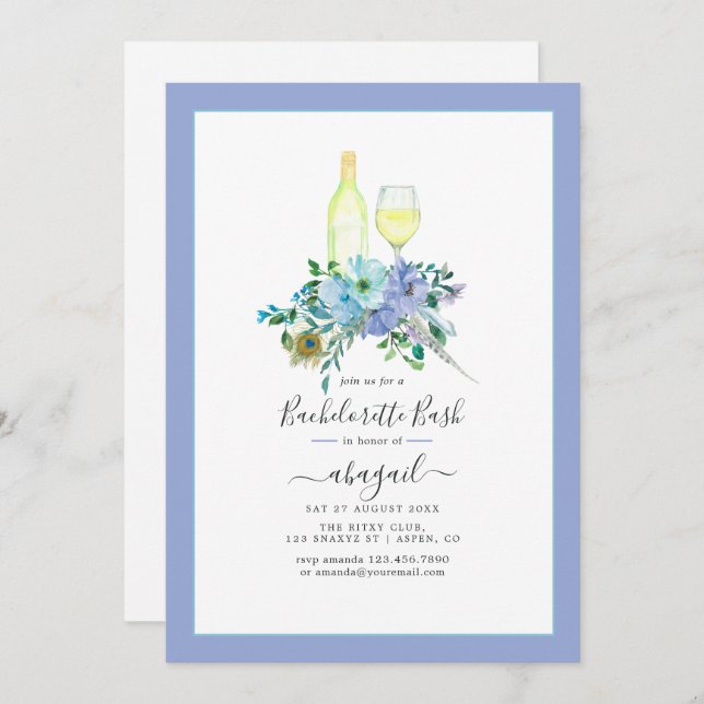 Invitation Célébration du Boho Wine Bachelorette (Devant / Derrière)