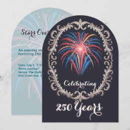 Invitation Célébration du Code QR des Feux d'Artifice Élégant