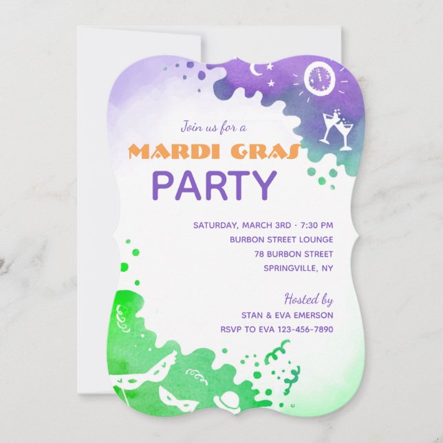 Invitation Célébration du Mardi Gras (Devant)