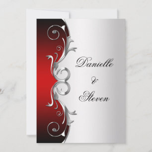 Invitation Célébration du Mariage de la Poste d'Argent Noir R