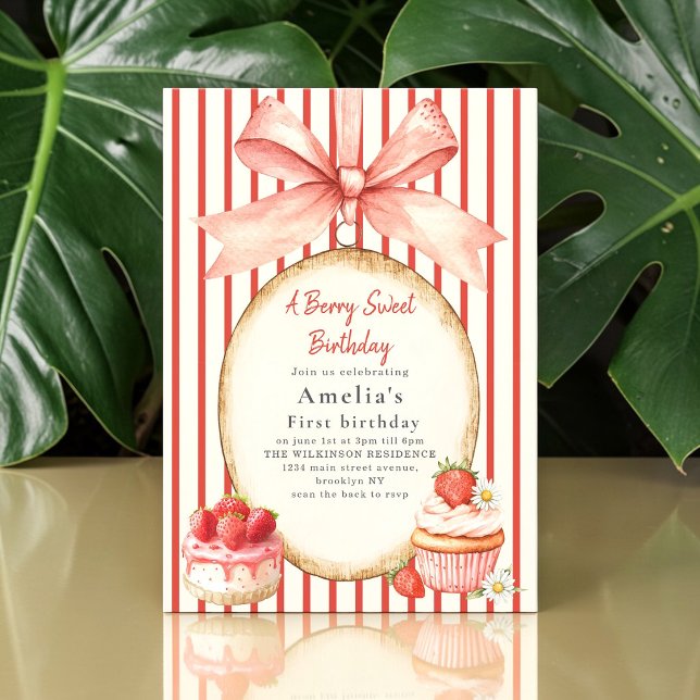 Invitation Célébration du premier anniversaire de la douce fr (Créateur téléchargé)
