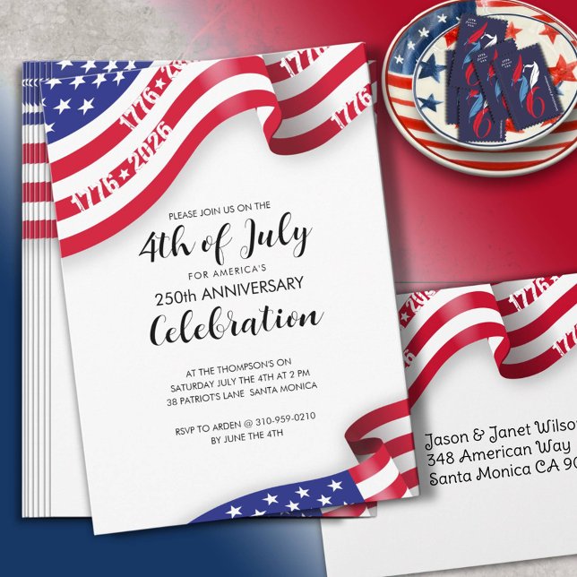 Invitation Célébration du Semiquincentenaire du 4 juillet (Créateur téléchargé)