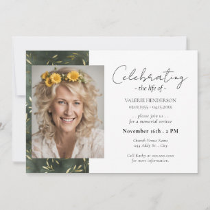 Invitation Célébration du service de la vie de la feuille d'o