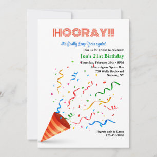 Invitation Célébration d'une année bissextile