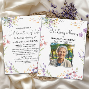 Invitation Célébration élégante de la vie avec fleurs Photo 