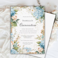 Célébration élégante de Quinceañera florale bleue