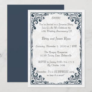 Invitation Célébration élégante du 10e anniversaire de mariag