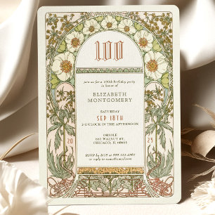 Invitation Célébration élégante du centenaire Art Nouveau Muc