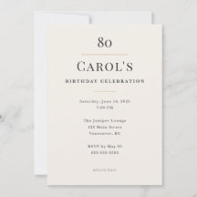 Célébration élégante et minimaliste des 80 ans
