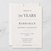 Célébration élégante et minimaliste du 70e anniver
