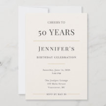 Célébration élégante et minimaliste d'un 50e anniv