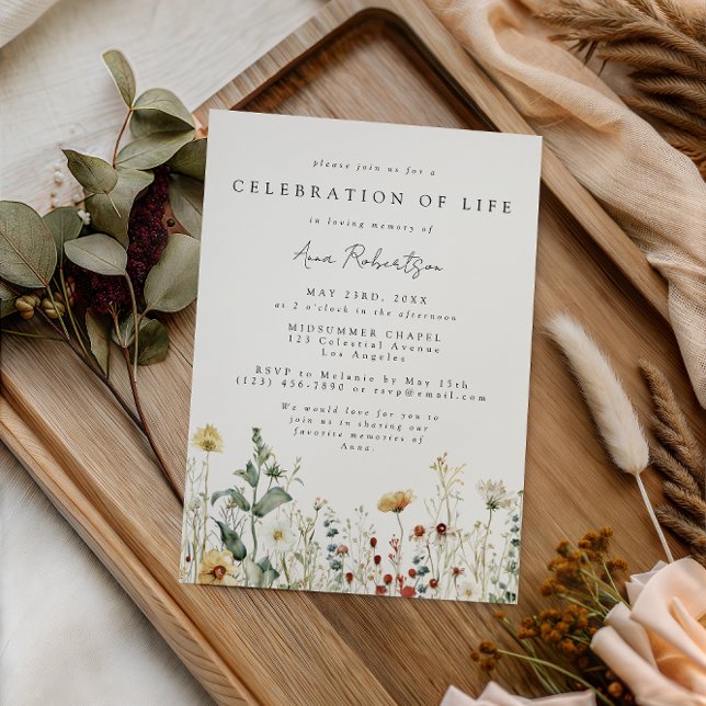 Invitation Célébration estivale de la fleur sauvage de la vie (Créateur téléchargé)