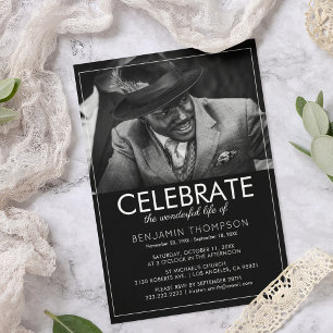 Invitation Célébration Funéraire Moderne de la Vie
