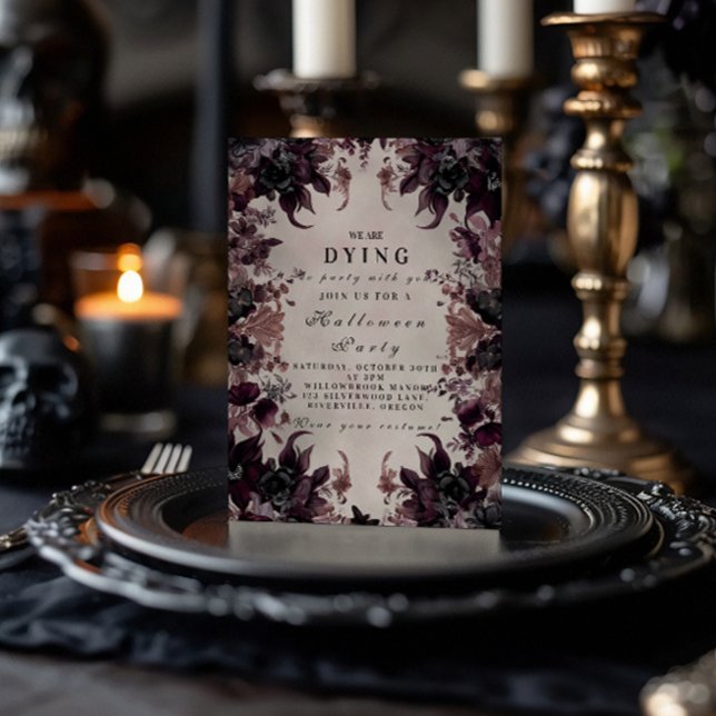 Invitation Célébration Halloween gothique violet foncé (Créateur téléchargé)