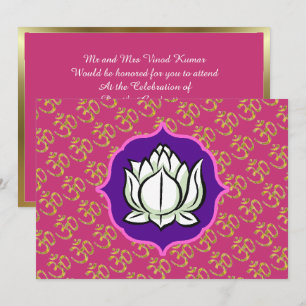 Invitation Célébration hindoue Om Lotus
