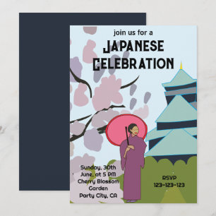Invitation Célébration japonaise des cerisiers en fleurs Japo