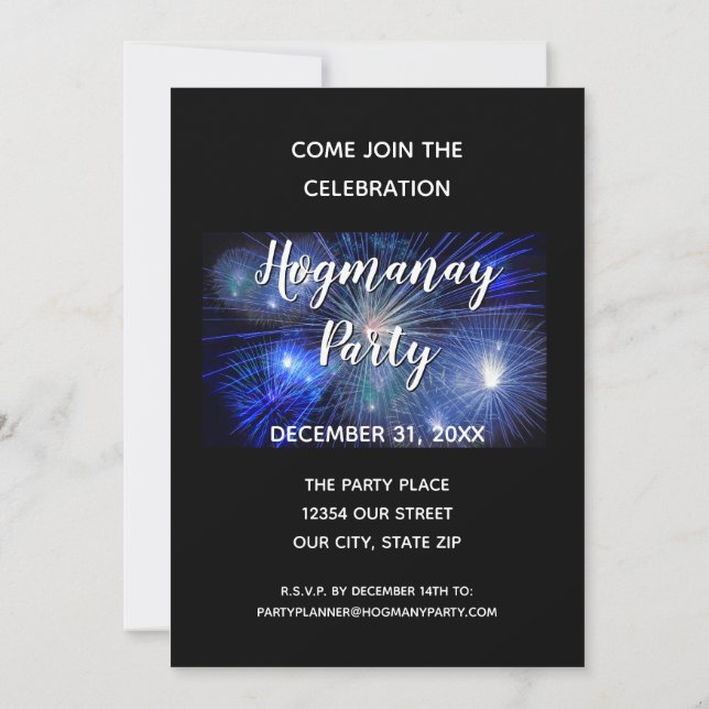 Invitation Célébration joyeuse de la Saint-Sylvestre Hogmanay (Dos)