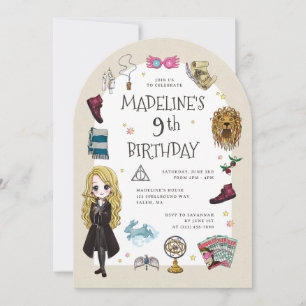 Invitation Célébration magique d'anniversaire de Luna Lovegoo