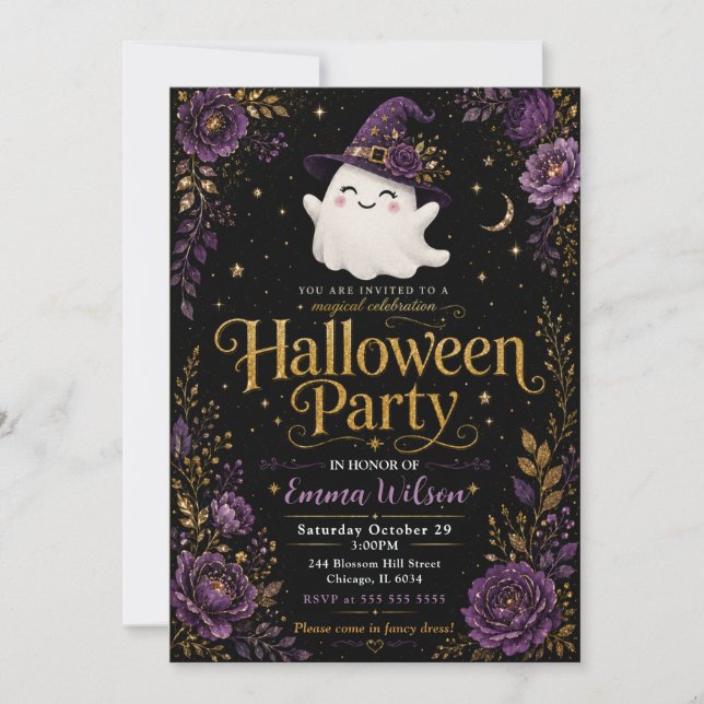 Invitation Célébration magique d'Halloween (Devant)