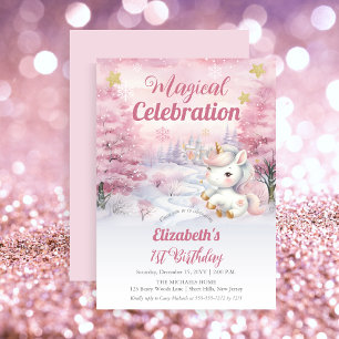 Invitation Célébration magique Unicorn 1er anniversaire