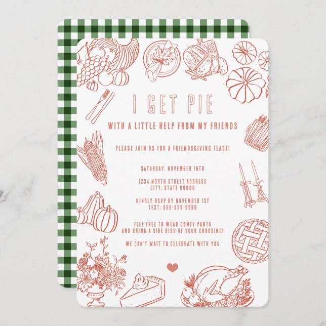 Invitation Célèbration mignonne et décontractée du dîner de l (Devant / Derrière)