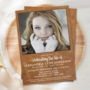 Invitation Célébration Moderne De La Vie Photo Personnalisée