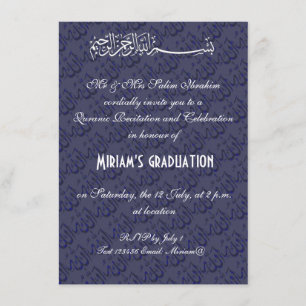 Invitation Célébration musulmane de Blue Allah
